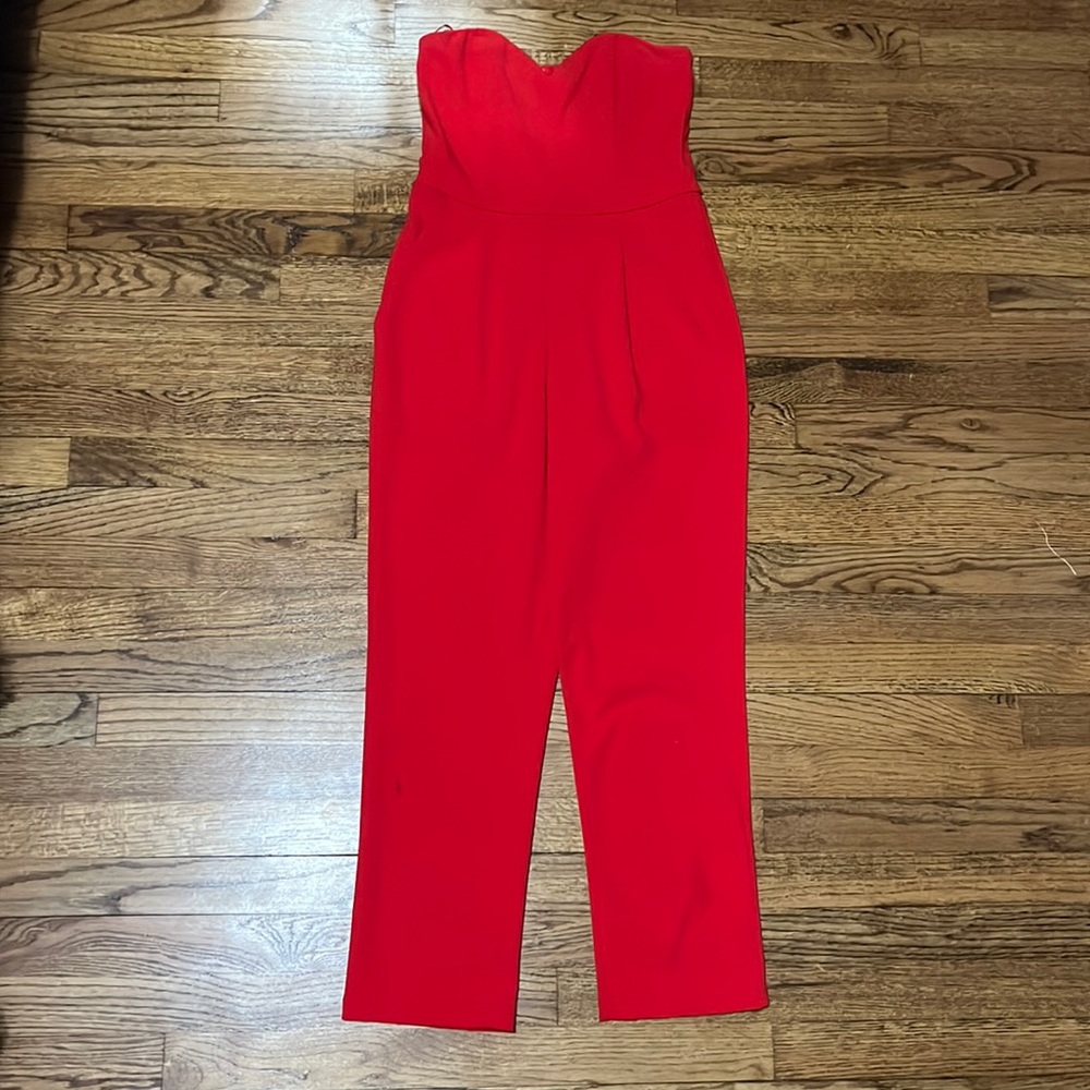 Express Red Heart Neck Jumpsuit Size:4